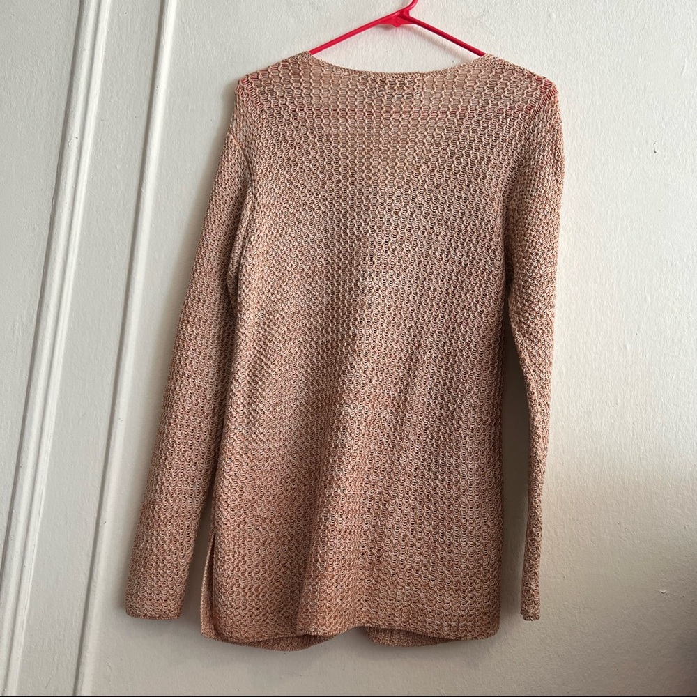 Peruvian Connection Peach Cable Knit Cardigan Siz… - image 3